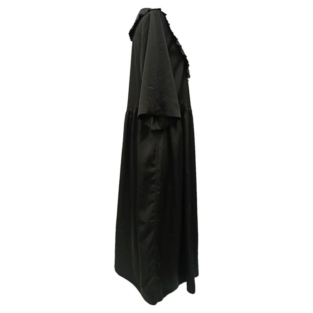Ganni Smocked Ruffled Collar Maxi Dress in Black Polyester - Picture 2 of 6